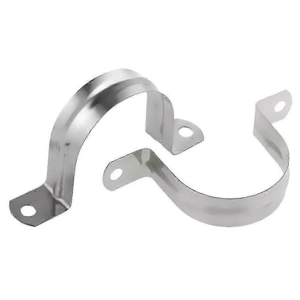 2 rustfri stål U-formede rørklemmer, halv rør til rørfittings rørklemme -80 mm