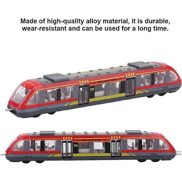 Vedettävä junalelu, simulaatio metalliseos junamalli autolelu myrkytön värikäs junalelu metallinen metrojunamalli lahja lasten opetuslelut lapsille
