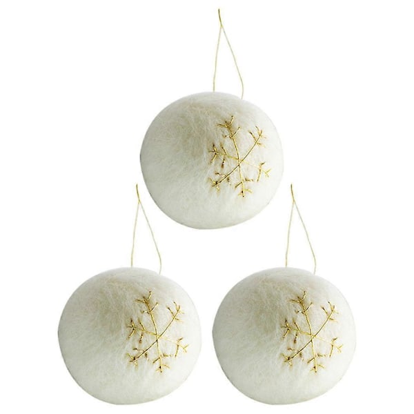 3 st Julkulor Hängande Ornament Julkulor Fest Dekorativa Julgransdekorationer Filtkulor