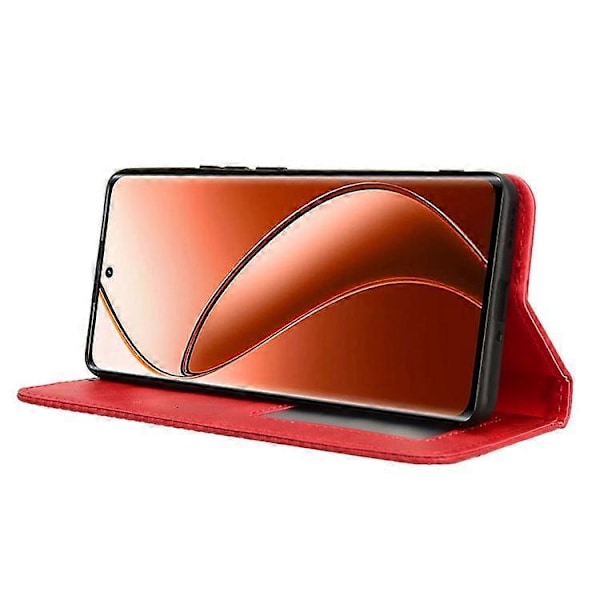 Kompatibelt Skal för Realme 12 Pro 5G / 12 Pro+ 5G Stöttåligt TPU Skal Läder Retro Textur Telefonskydd Red