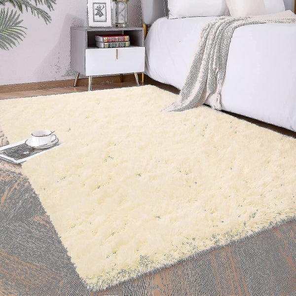 Knfe Soft Fluffy Area Mattor För Sovrum Barnrum Plysch Shaggy Nursery Matta Furry Throw Mattor För Pojkar Gi-4 * 5,2 fot-beige