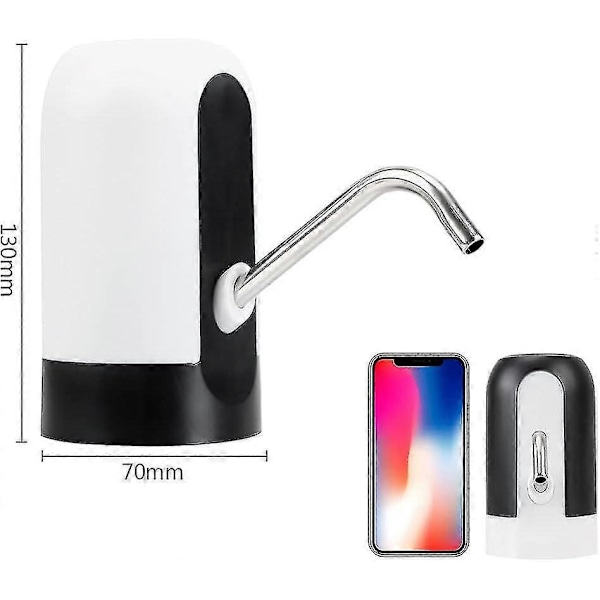 Dränkbar sumppump elektrisk vattenpump automatisk vattendispenser, LED-lampa sladdlös vattenpump för dunk, Pom-ZZY