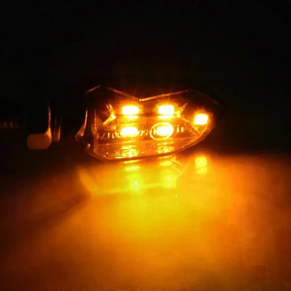 Mini Motorcykel LED Blinklys Amber Blinker LED Indikatorlys 2 stk
