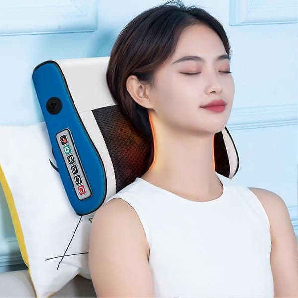 Massagekudde Multipurpose Elektronisk Nacke Axelmassage för Män Kvinnor Red EU plug