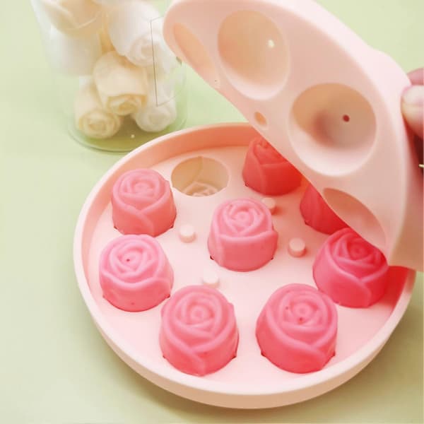 3D Silikon Rosform Isbitar Bricka Mångsidig DIY Isboll Schablon