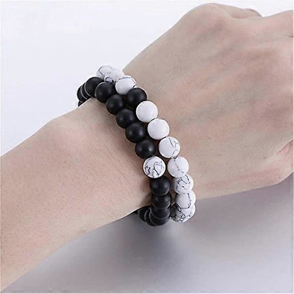 Lava Armbånd Perler Armbånd Bangle Stretch Stein Perler Armbånd Vennskap Par Gaver for Menn og Kvinner