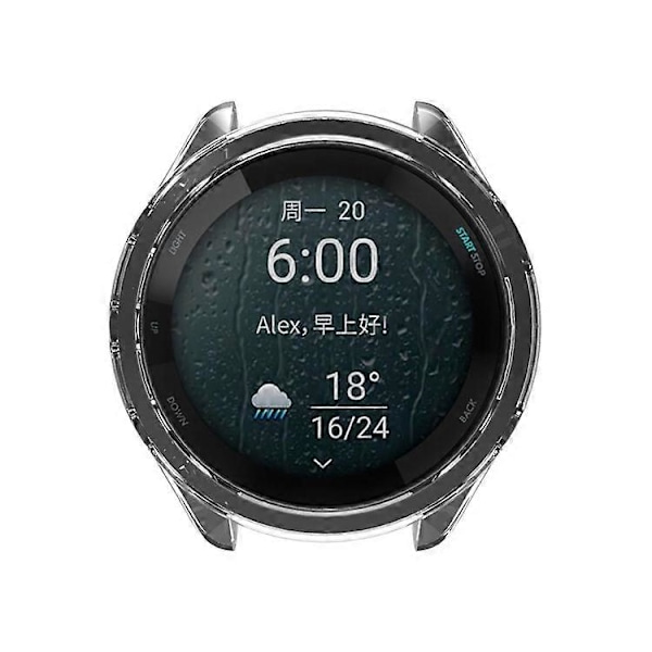 ENKAY HAT PRINCE Kompatibel med Garmin Forerunner 965 TPU Klockfodral Ram Anti-repa Transparent Halvkroppsskydd Orange