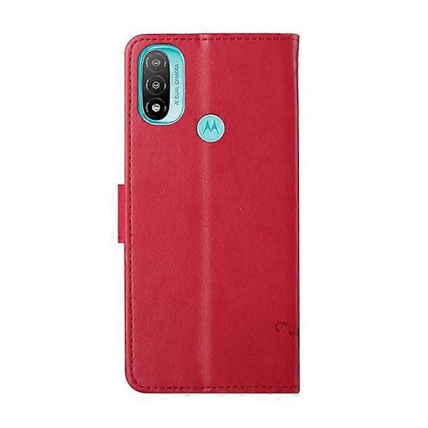 Moderigtig pungfunktion Flip Prægede Sommerfugle Blomst PU Læder Ridsefast Telefon Cover Stativ Skal Kompatibel Med M Red