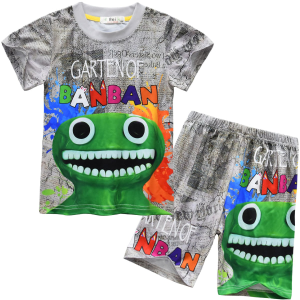 Ny Garten Of Banban Barnkläder Set Tecknad T-shirt för barn T-shirt +shorts 2st Set Pojkar Flickor Kläder Set Baby 91102 130cm