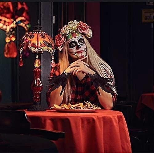 Stilfulde fjerarmbånd til spilfest Halloween, et par (sort), One Size