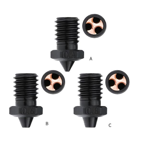 Clone-CHT Härdat Stål Munstycke för E3DV6 Hot End 3D-utskrift 0.4 0.6 0.8mm