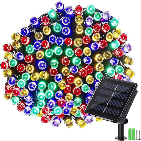 Solcelle Lys Kæde Udendørs - 22m 200 Led Vandtæt Solcelle Julelys Kæde, 8 Lysindstillinger Dekorativ Belysning Til Have, Terrasse, Hegn, Jul