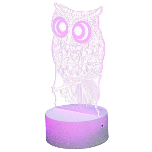 Sovrum Uggla Dekor Lampa 3D Stereoskopisk USB-driven Färgskiftande 1 Set