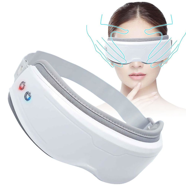 Elektrisk Tryk Termisk Vibration Øjenmassager Øjenvarmer Bærbar Rejse Usb Genopladelig White