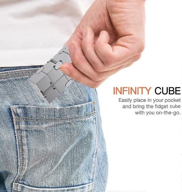 Fidget Cube Ny Version Fidget Fingerlegetøj - Metal Infinity Cube Prime Til Stress- Og Angstrelief/ADHD, Ultra Holdbare Sensoriske Gaver Til Voksne Og