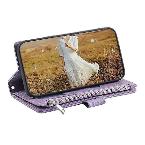 Stil 005 Kompatibelt För Samsung Galaxy A56 5G Plånboksfodral Rombsömmar PU Läder Telefonskal Purple