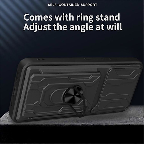 Kompatibel med TECNO Pova 6 4G / 6 Pro 5G Cover PC+TPU Støtteben Telefon Bagside Cover med Kamera Slider Red