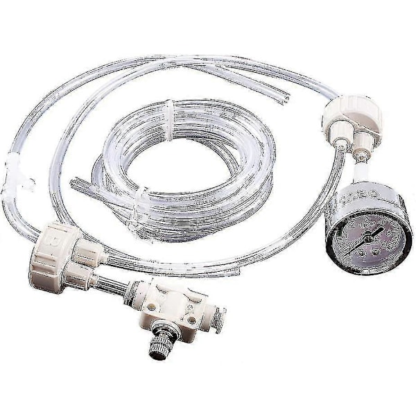 Co2 Generator System Kit, DIY Co2 Generator med Trykktester og Luftstrømskontrollventil, Co2 Generator for Planter og Akvarium