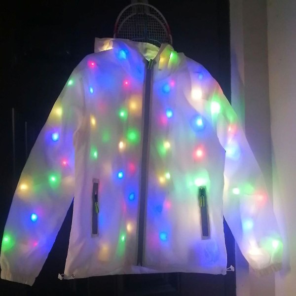 Halloween Led Glödande Färgglada Glödande Julfest Casual Jacka S