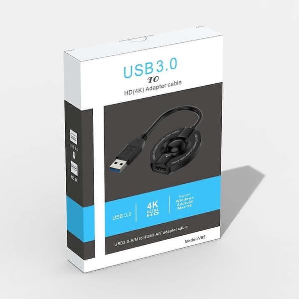 Ekstern Videoadapterkabel Video USB 3.0 til HDMI-kompatibel Konverter 1080P