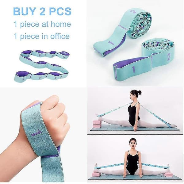 Stretching Straps Hamstring Stretcher Device Elastiskt Träningsband Yogamatta Bärremmar Ben Träningsutrustning Stretching Strap Med Öglor Kompatibel