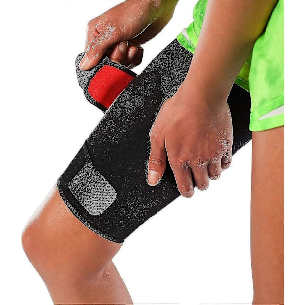Justerbar lårstøtte, quadriceps-støtte og lårbandager til mænd og kvinder. Unisex åndbar neopren skridsikker hamstring kompressionsærme