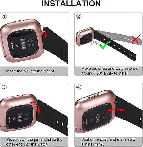 Kompatibel med Fitbit Versa rem/Fitbit Versa 2 rem, blød silikone sportsudskiftningsrem til Fitbit Versa 2/Fitbit Versa Lite/Versa SE, 2-pak