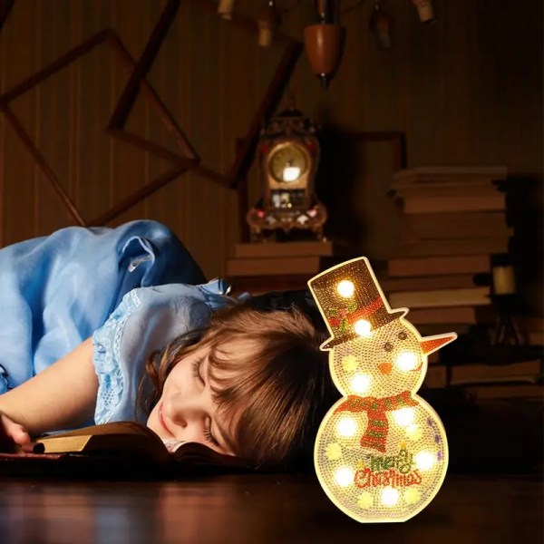 Julhantverk för hantverk Julhantverk för barn Kristallkonst Strassmålning med LED-ljus Snögubbe hantverk style 1