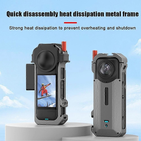Metallinen suojakehikko insta360 X4 -urheilukameran lisävarusteille