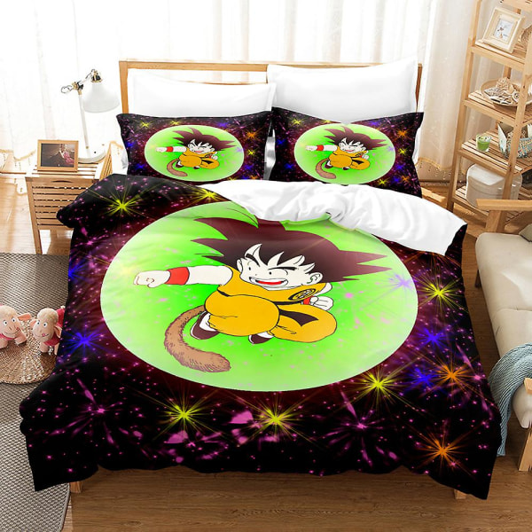 Dragon Ball Cover Printed 2/3st Sängkläder Set Påslakan Quilt Cover Örngott Barn Present Färg 13 135x200cm