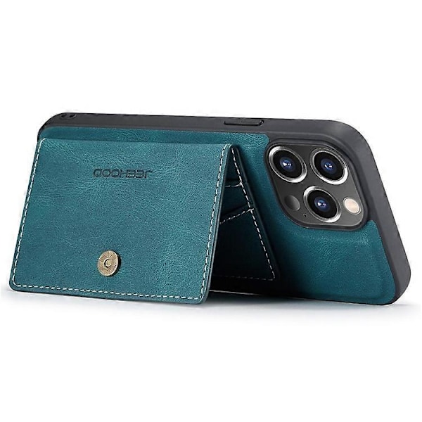 JEEHOOD Yhteensopiva iPhone 14 Pro Retro Iskunkestävä Kotelo Irrotettava 2-in-1 Lompakkokotelo Nahkapäällysteinen Jalusta TPU-suojus Green