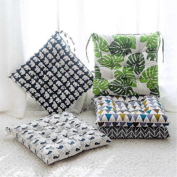 Setepute, sett med 2 puter, setepute, setepute 40x40 cm, hagesete pute (gul rutete, rund)