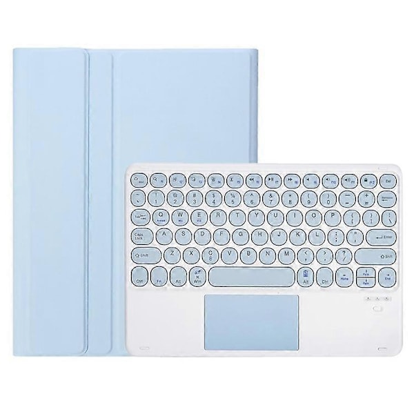 YT098B-A Yhteensopiva iPad Air (2020) / (2022) Pyöreät näppäimet Langaton Bluetooth-näppäimistö kosketuslevyllä, ihoa myötäilevä iskunkestävä jalusta Blue