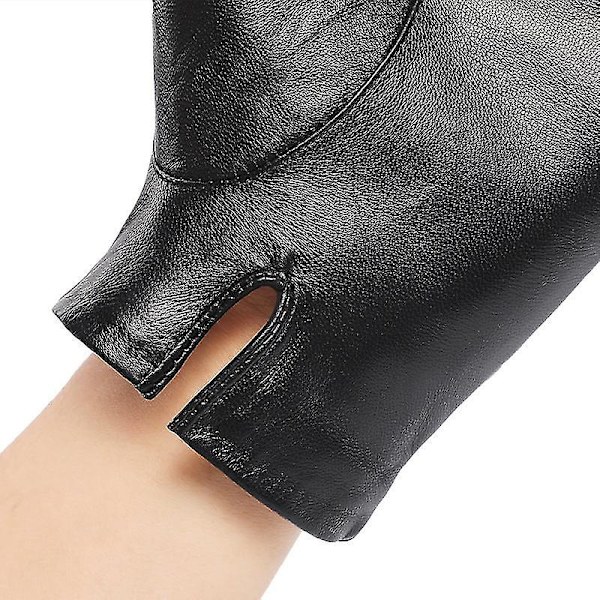 Vinterläderhandskar för män Utomhusridning Vindtät varm getskinn varma handskar med pekskärm Xl