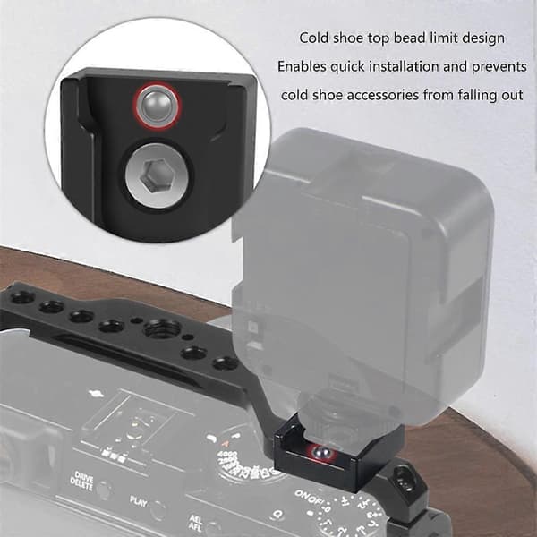 1/4 Skruehull Cold Shoe Mount Adapter Base for Kamera Blits Lys Mikrofon