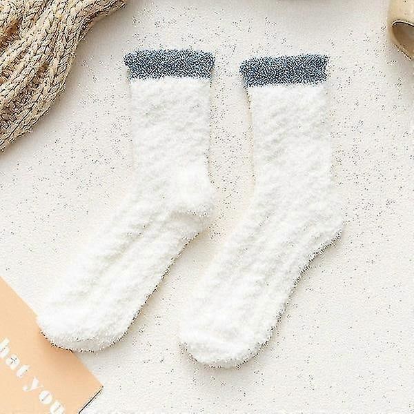 5 Par Dam Vinter Värme Mjuka Fluffiga Sängsockor För Vardaglig Värme Och Förtjockning