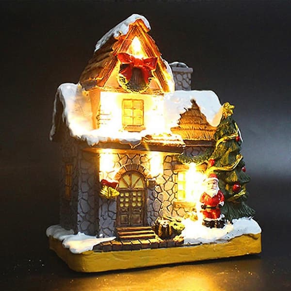 Goth Glödande Hus Prydnad Jul Gräsmatta Tomte Utomhus Skulpturer Festdekor