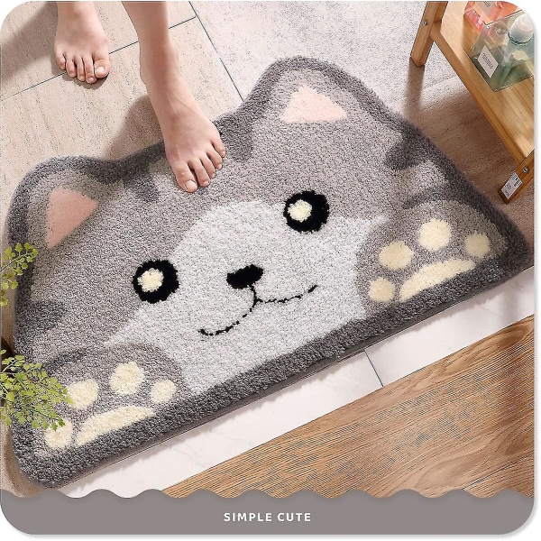 Tflycq 17,7" X 29,5" koiran söpö kylpymatto Kylpyhuonematto kylpymatto Liukumaton pehmeä suihkumatto Pehmeä mikrokuituliina vettä imevät paksut shaggy lattiamatot, Machi Cat
