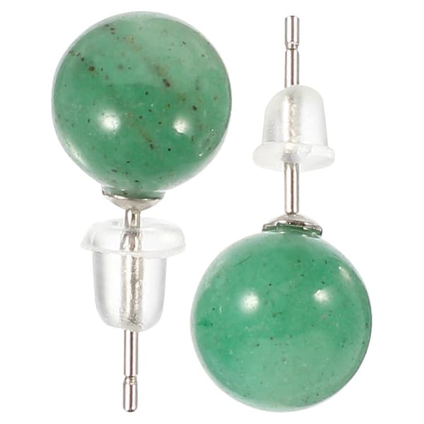 Ørestikker til kvinder S925 Sølv Bryllup 8mm Jade Dekor Ørepynt 1 Par