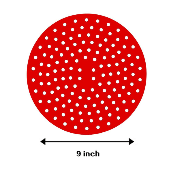 Uudelleen käytettävät ilmarasvakeittimen vuoraukset Tarttumattomat silikoni neliönmuotoiset/pyöreät tyynykorimatto Red Round 8inch