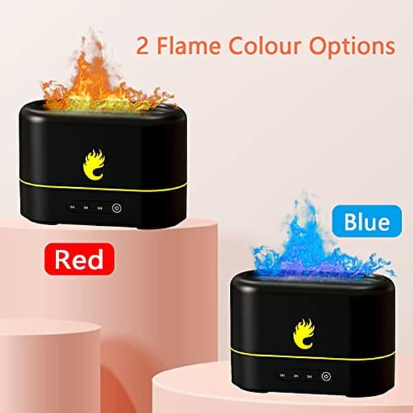 Merrwon Flamlampa Diffuser 250ml Luftfuktare Flamlampa Eterisk Olja Flammande Effekt Diffuser Luftrenare Ultraljud Aroma Diffuser Tyst Aromaterapi Diffu