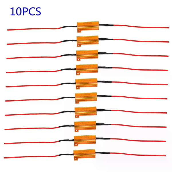 10 stk. 50W 6 Ohm LED Lampe Dekoder Bremselys Feilfjerner Resistor Dekoder Drivverk Skiftere Biltilbehør