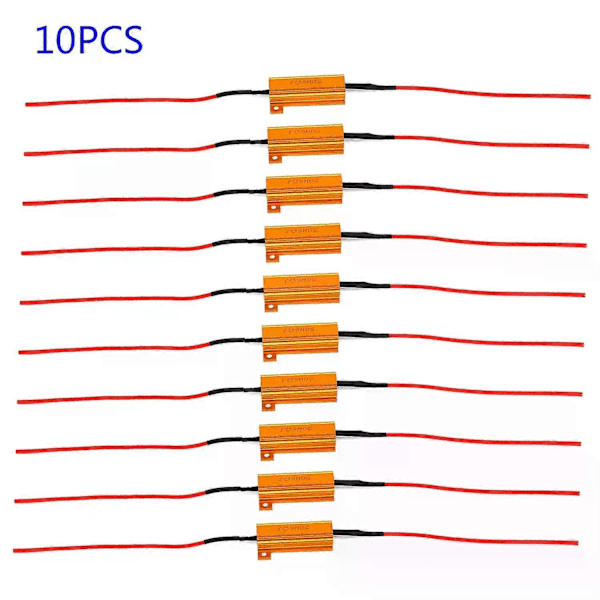 10 stk. 50W 6 Ohm LED Lampe Dekoder Bremselys Fejlannullerer Modstand Dekoder Drivlinje Skiftere Biltilbehør