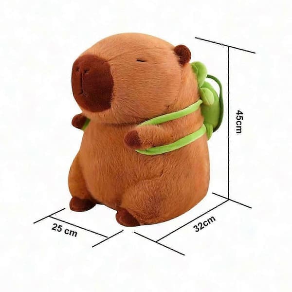 Kapybara-pehmolelu kilpikonnarepulla - Pehmeä anime-kapybara-pehmonukke syntymäpäivälahjaksi 45 cm