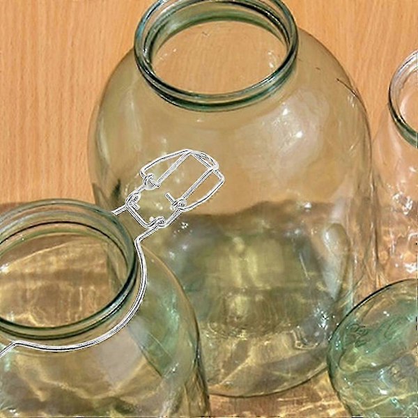 12 stk. Glas Konserveringsglas Tilbehør Wire Klemmer Rustfrit Stål Bred Mund Glas Krukker Forseglet Spænde Beholder Låsning 2 Størrelser SZRH