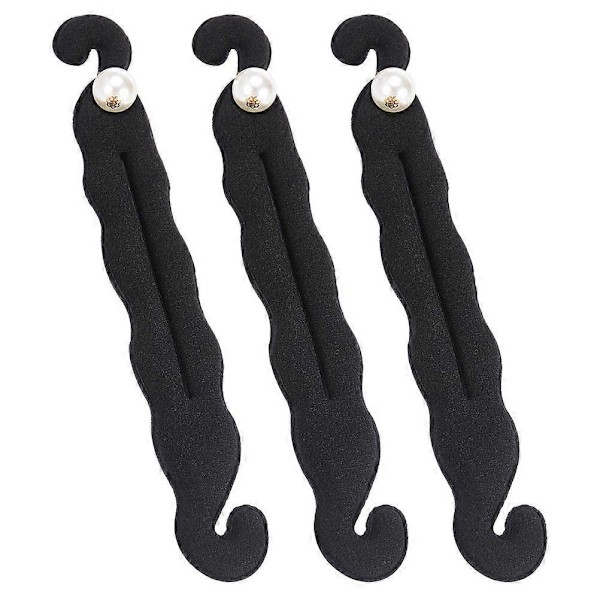 3 stk. Fransk Hårknold Maker Elegant Hårholder Svamp Donut Maker Perle Hårtilbehør