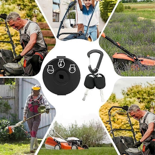 Tändningslås för åkgräsklippare med nyckel, gräsklipparknapp, Plug-&-Play, lätt att installera för de flesta gräsklippare