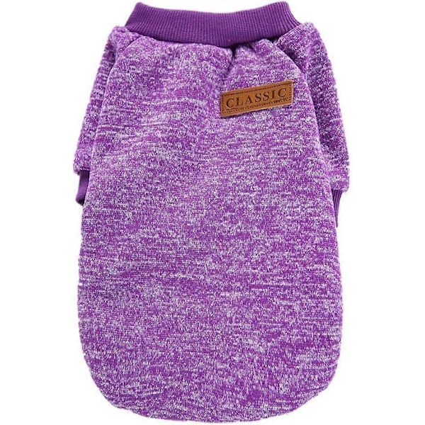 Lemmikkikoiran vaatteet, koiran villapaita, pehmeä paksu lämmin koiranpentupaita, talvinen koiranpentuvillapaita koirille (Violetti, XS)