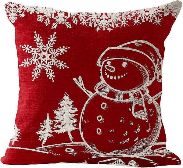 4-pack God Jul Snöflinga Låt Det Snöa Snögubbe Gran Älg Välsignelse Present Kuddfodral 45,7 x 45,7 cm