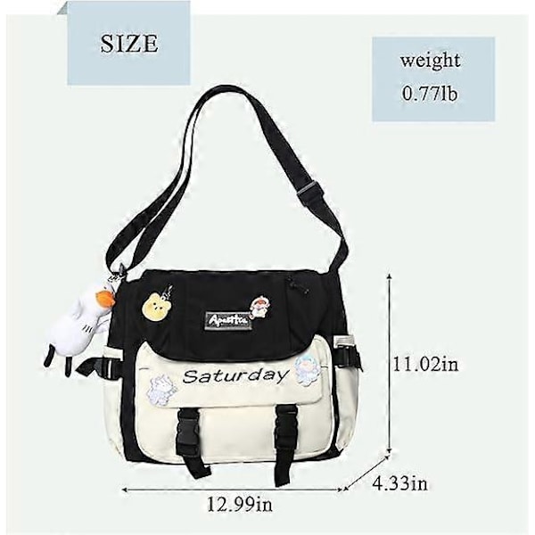 Söt Messenger Väska, Crossbody Väskor för Kvinnor Kawaii Messenger Väskor Plånböcker